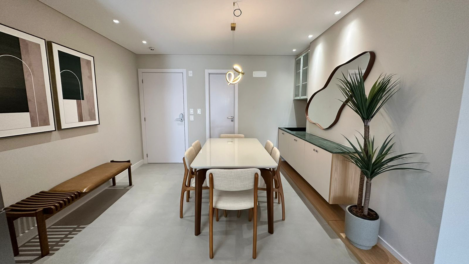 Área social integrada com jantar