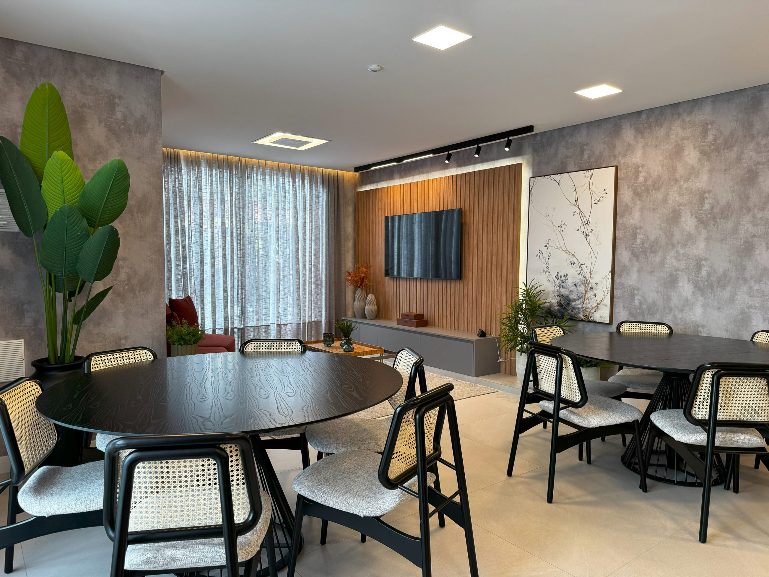 Ambiente integrado de jantar e estar